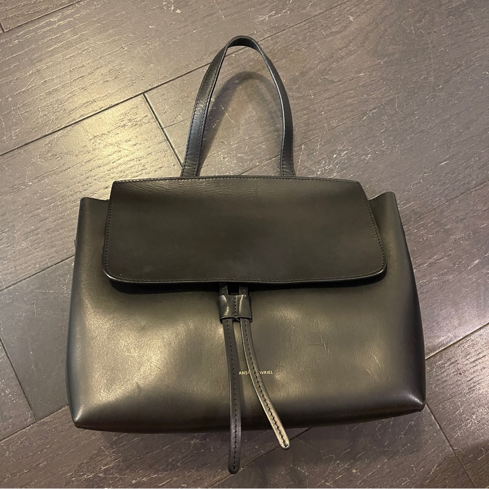 Authentic Mansur Gavriel lady bag black flap Top Leather Shoulder handbag women